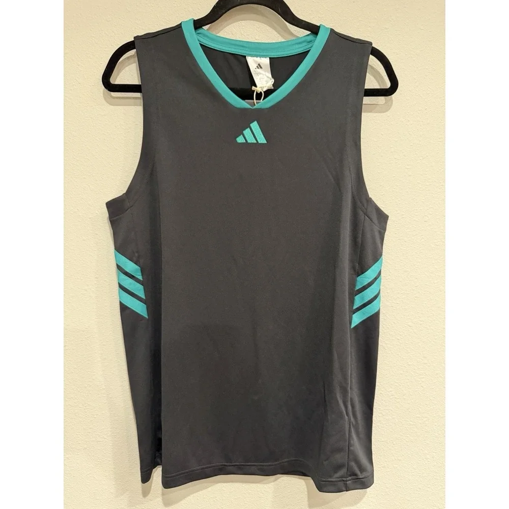 ADIDAS MENS BASKETBALL LEGENDS STRIPE GRAPHIC TANK MUSCLE SHIRT Small  NWT